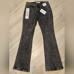 NWT Bamboo Low-rise Bootcut Jeans Acid Wash Black Women's 11/12